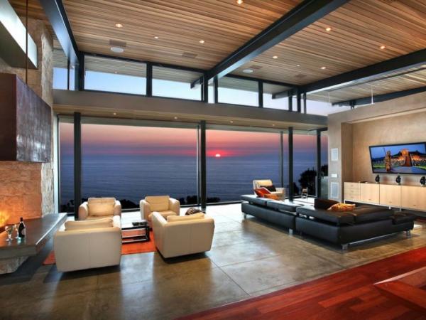 A photo of large glss windows