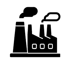 Work buildings with steam icon